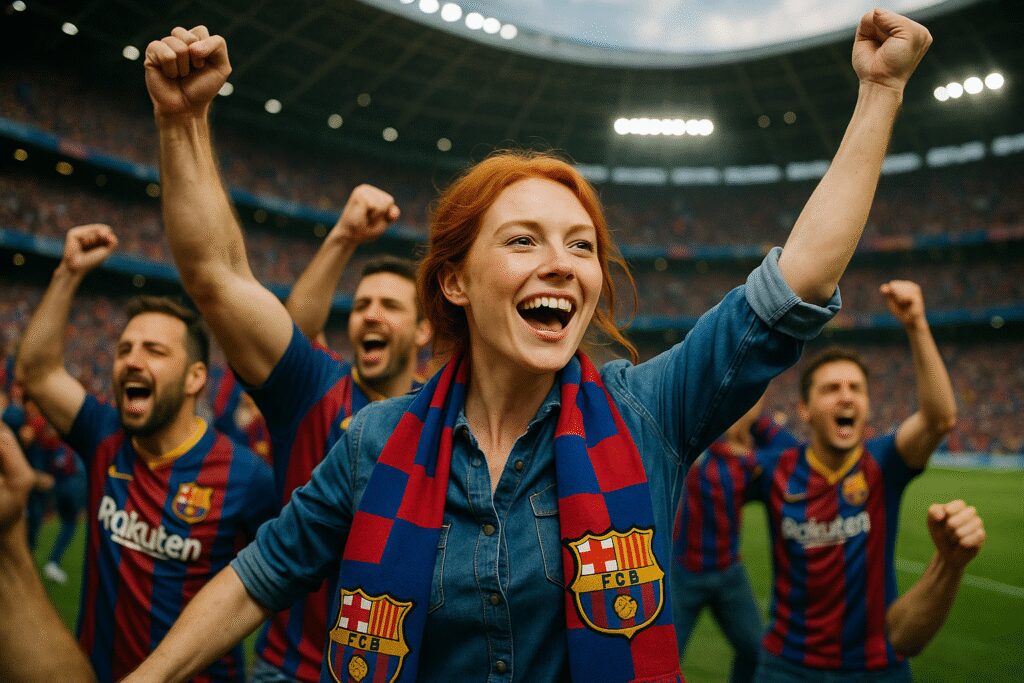Moment radości z meczu FC Barcelona