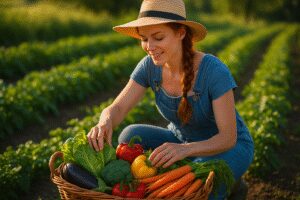 Zbiory warzyw w gospodarstwie