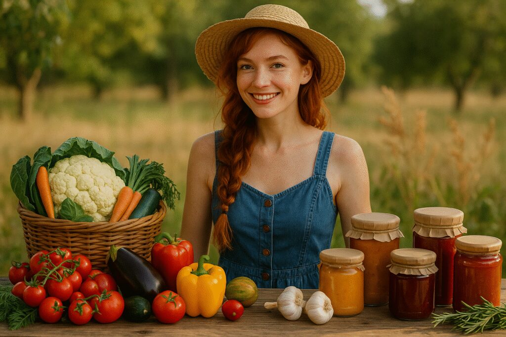 Stół z lokalnymi produktami i przetworami Werki