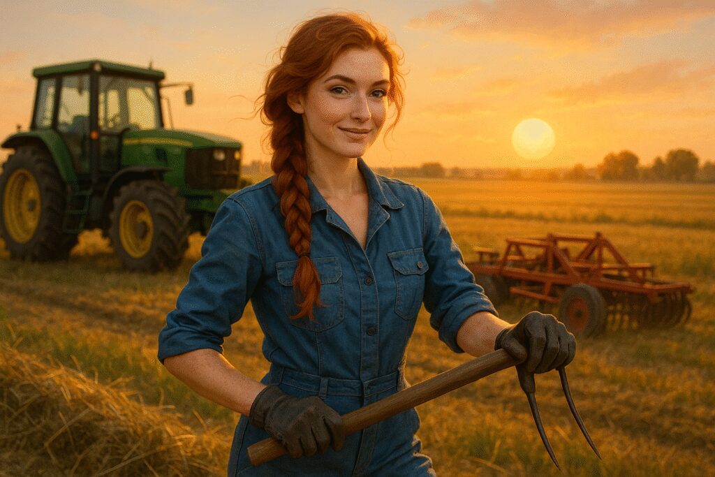 Werka z Pola wśród pól w czasie pracy